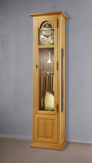 Modern Grandfather Clock Velpe, solid oak