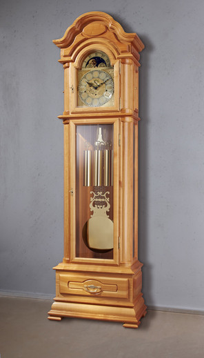 German Grandfather Clock "Würzburg", solid cherry wood