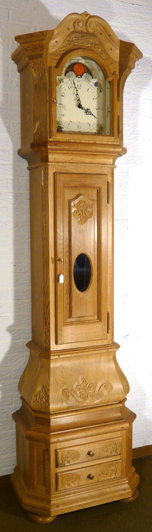 German Grandfather Clock Dresden, solid oak German Grandfather Clock Dresden, solid oak