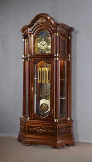 German Grandfather Clock "Frankfurt", solid nut tree