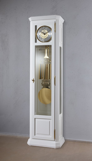 Grandfather Clock "Wersen", solid American Whitewood, white-laquered
