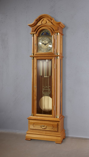 German Grandfather Clock "Heilbronn", solid cherry tree